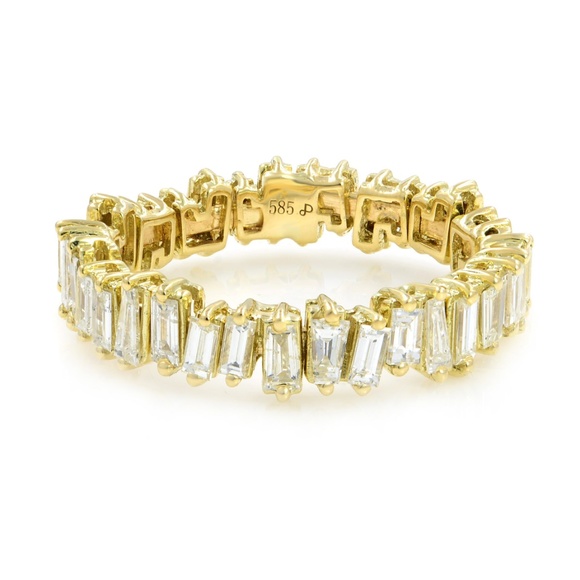 Rachel koen Baguette Diamond Eternity Band 14K Yellow Gold 0.67cttw Size 7 - Picture 1 of 6